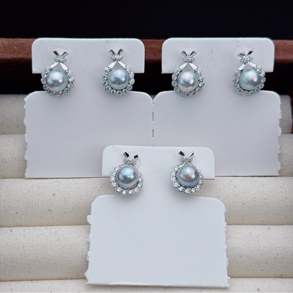 E11 S925 Akoya Sea Pearl Earrings